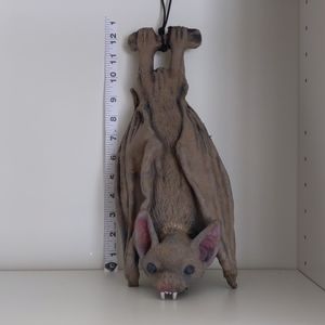 Halloween tan vampire bat, rubber 13" tall